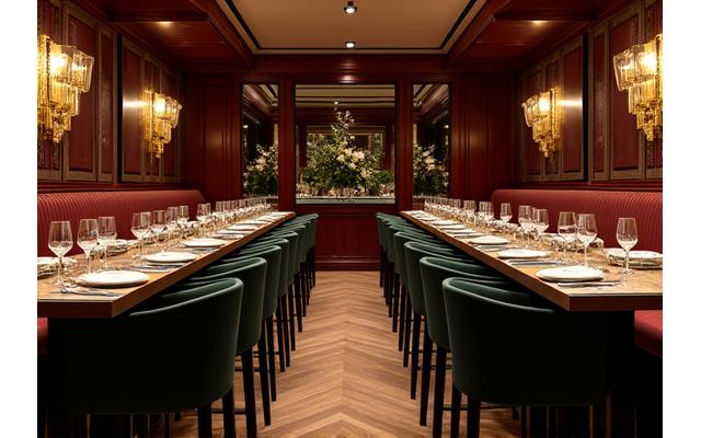 Intérieur élégant d'un restaurant gastronomique parisien