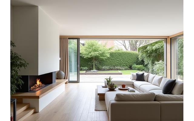 Intérieur lumineux d'une villa contemporaine à Neuilly